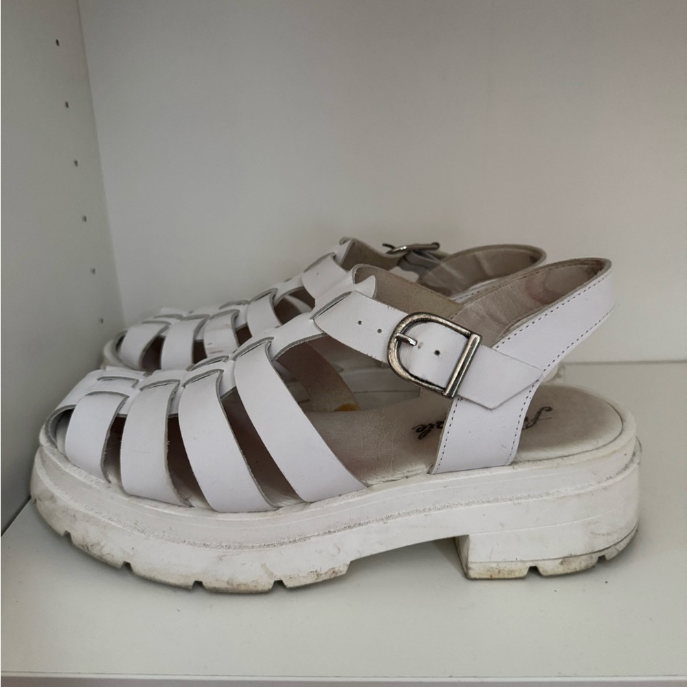 Free People Delaney White Fisherman Sandals
